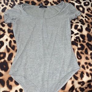 Grey button up body suit!